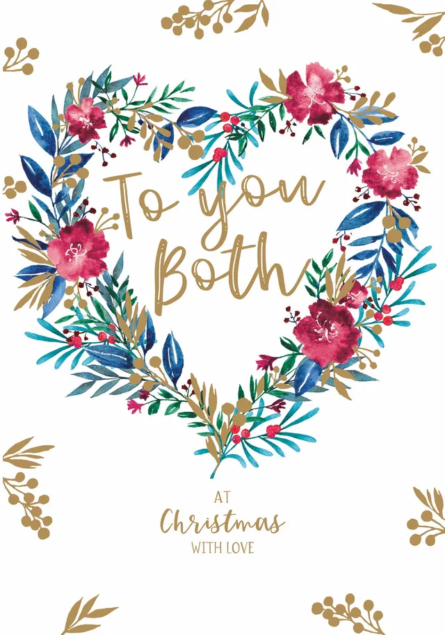 otter-house-christmas-weihnachtskarte-to-both-of-you-floral image 1