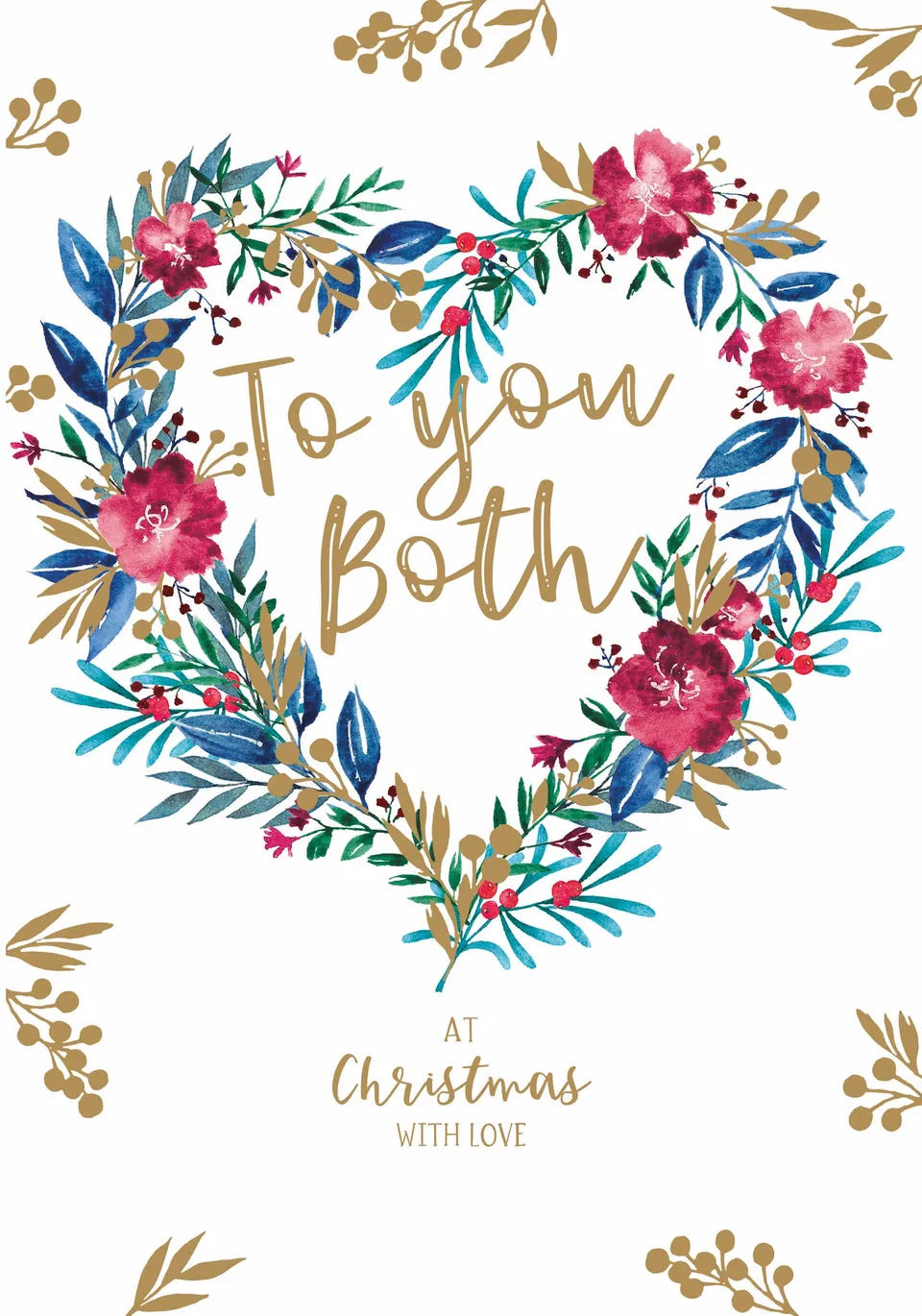 otter-house-christmas-weihnachtskarte-to-both-of-you-floral image 1