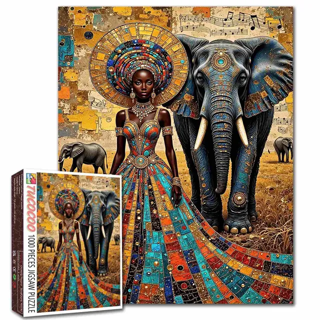 tucocoo-jigsaw-puzzles-african-queen-elephant-puzzle-1000-teile image 1