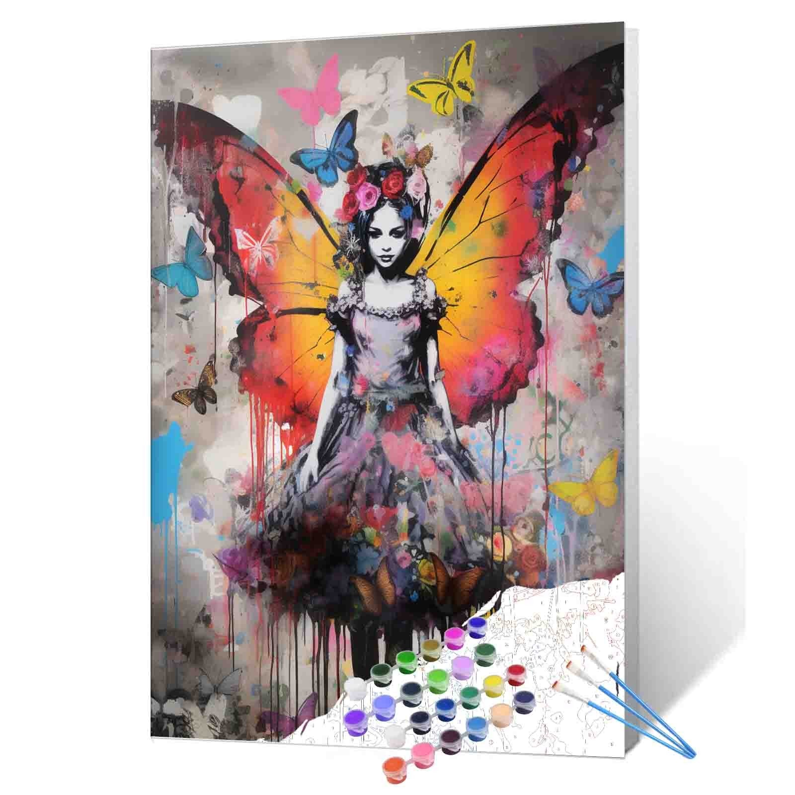 tucocoo-butterfly-girl-in-floral-dress-malen-nach-zahlen-40x50 image 1