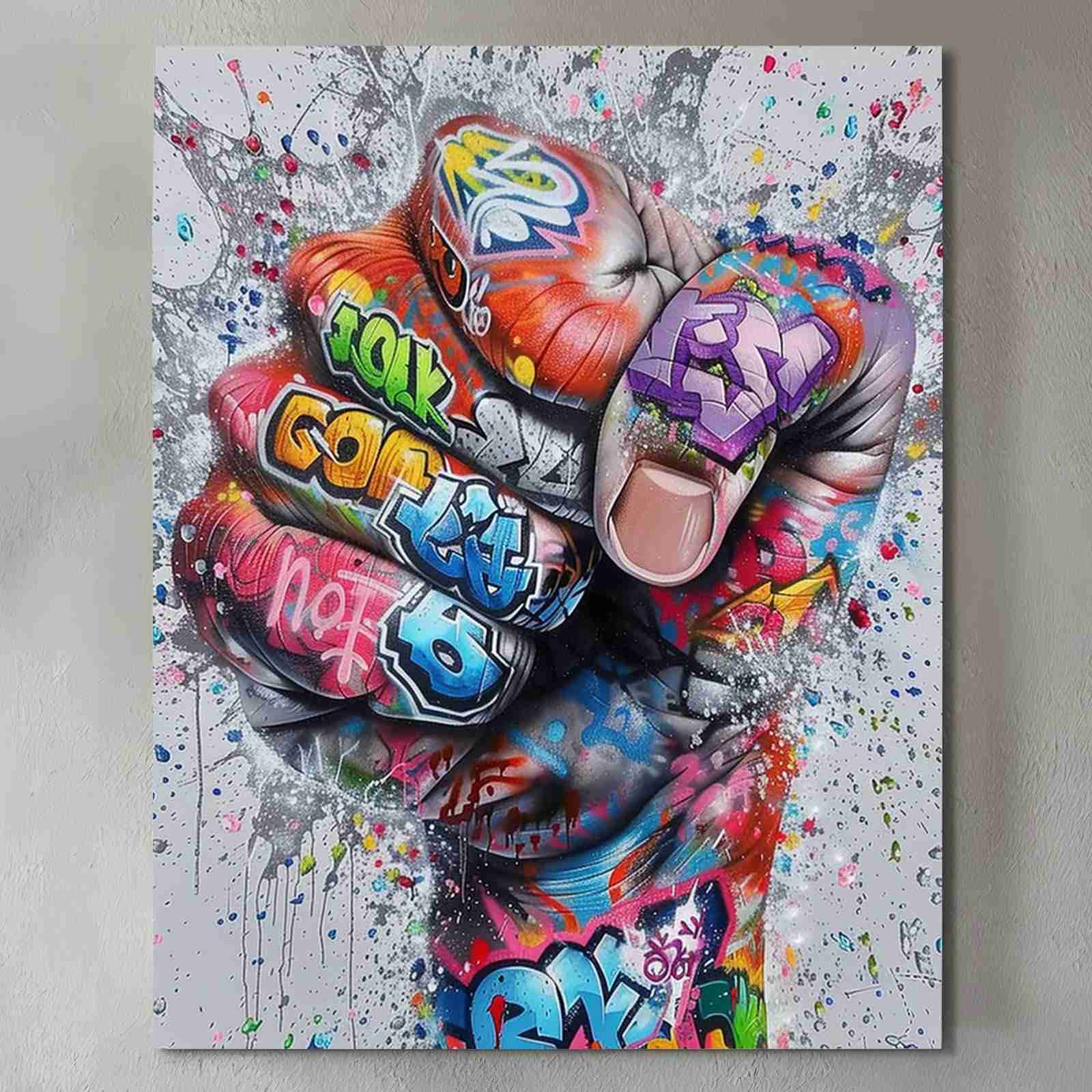 tucocoo-graffiti-fist-power-leinwandbild-40x50cm-streetart image 2