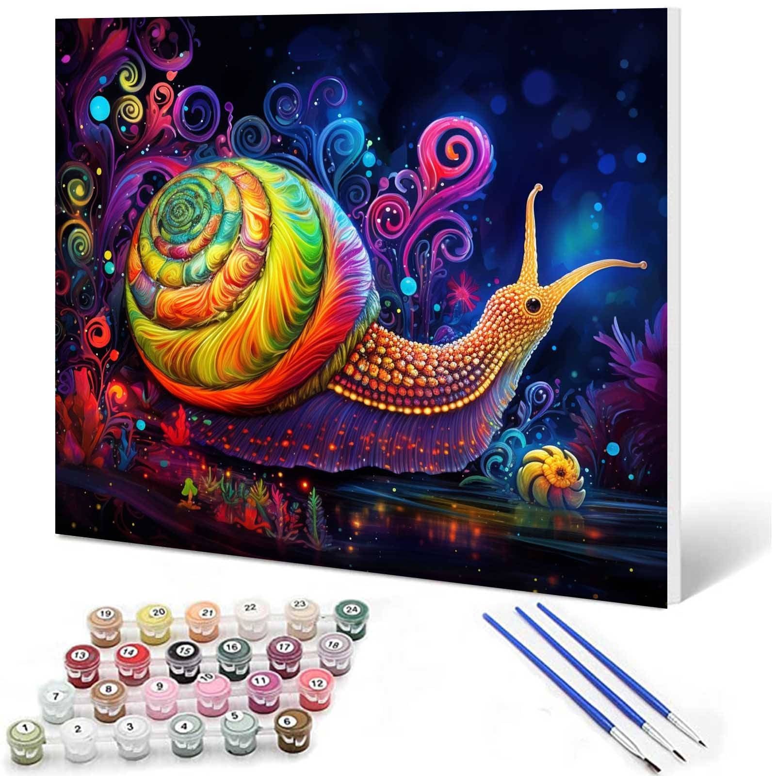 tucocoo-paint-by-numbers-fancy-colorful-schnecke-malen-nach-zahlen-ohne-rahmen image 1