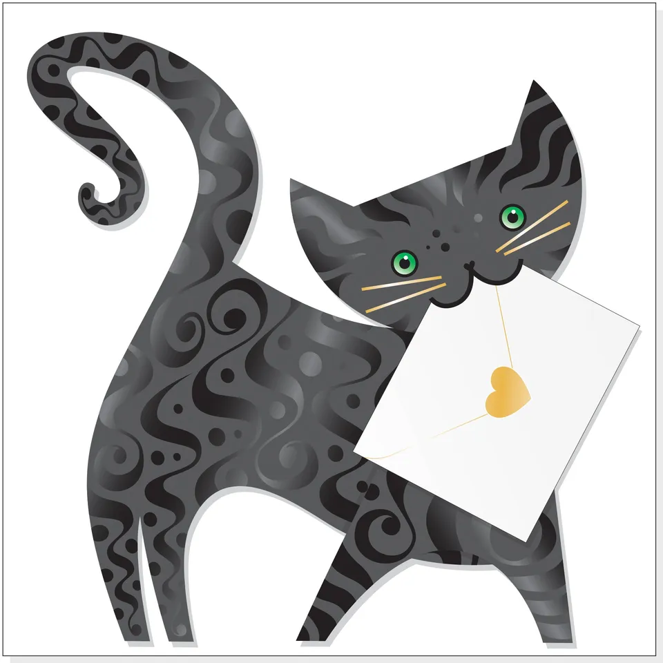 otter-house-special-delivery-cat-lucky-grusskarte-katze-3d image 1