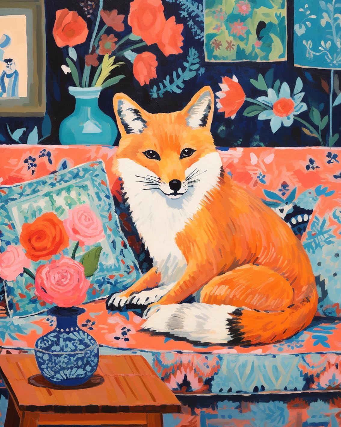 tucocoo-fox-sitting-on-sofa-malen-nach-zahlen-40x50-fuchs image 2