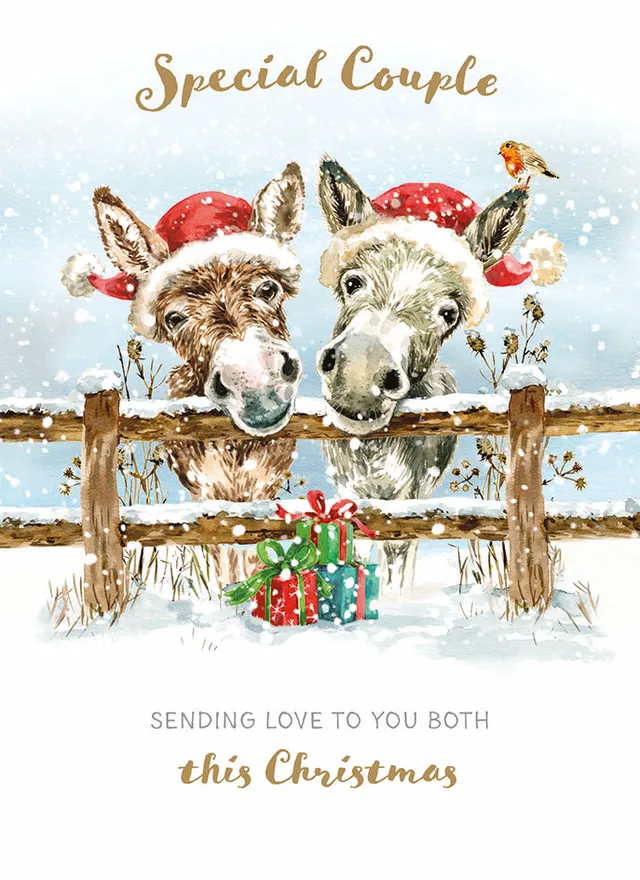 otter-house-special-couple-two-donkeys-weihnachtskarte-paar image 1