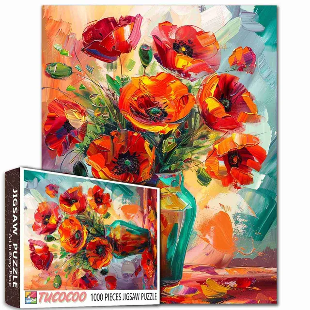 tucocoo-jigsaw-scarlet-poppies-puzzle-1000-teile-stillleben image 1