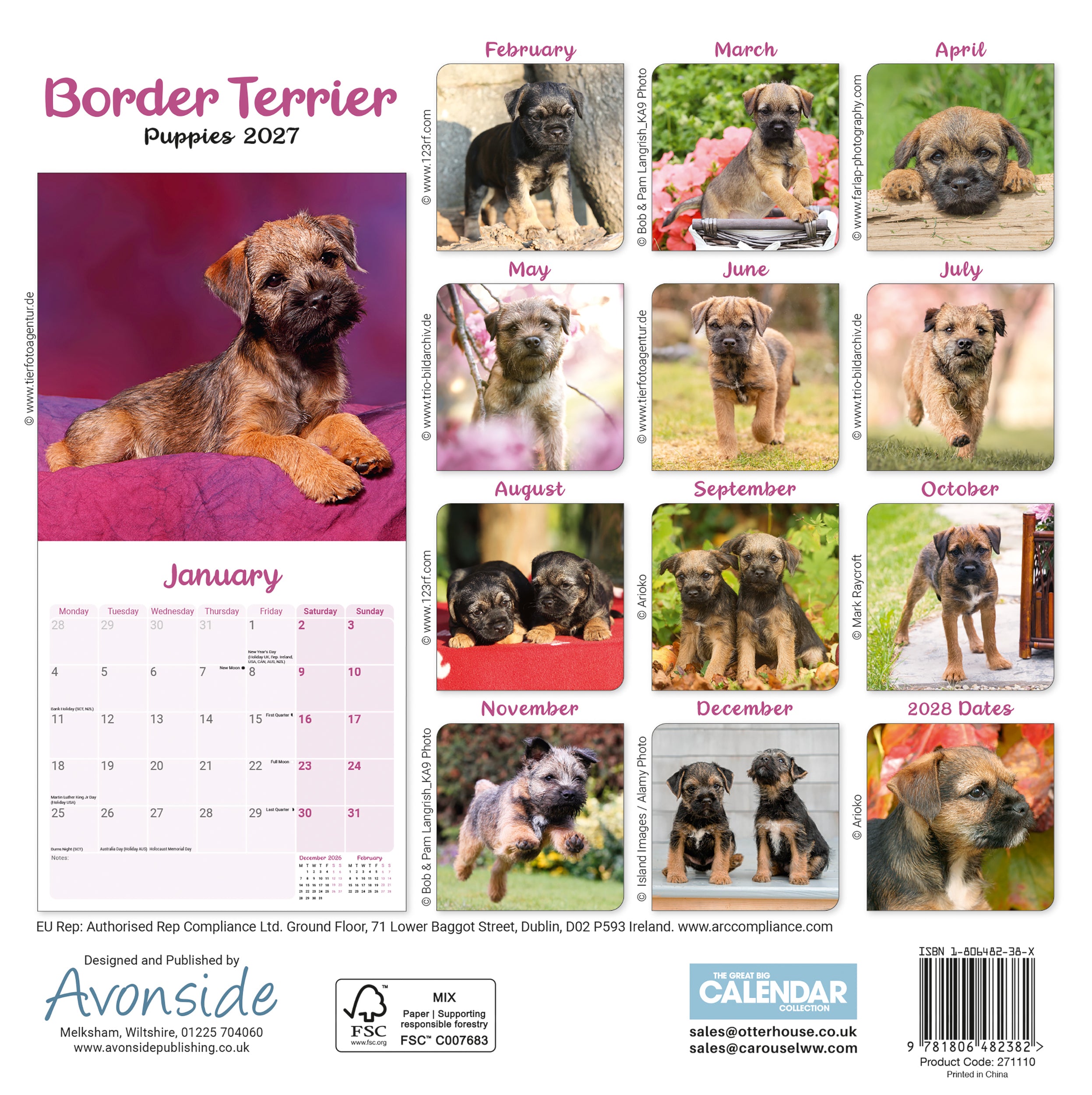 otter-house-border-terrier-puppies-mini-kalender-2027-hunde image 2