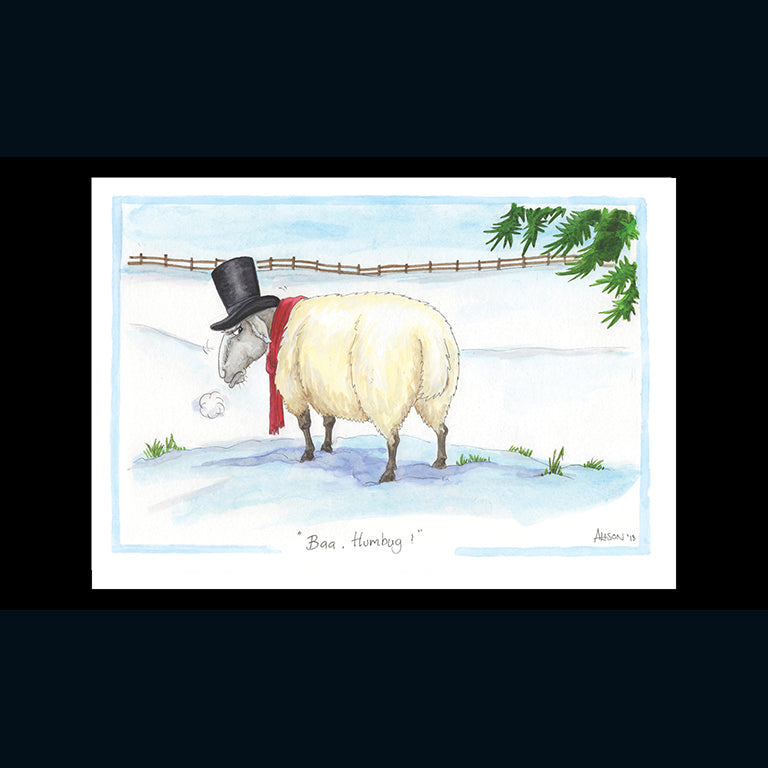 otter-house-baa-humbug-schaf-weihnachtskarte-humor image 1