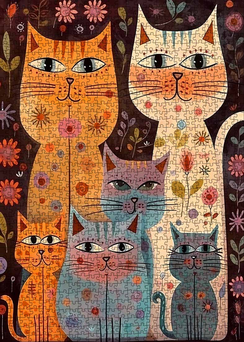 tucocoo-jigsaw-puzzles-cats-family-puzzle-1000-teile-katzen image 2