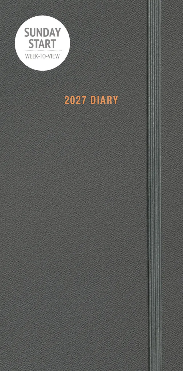 otter-house-sunday-start-charcoal-slim-diary-2027-tagebuch image 1