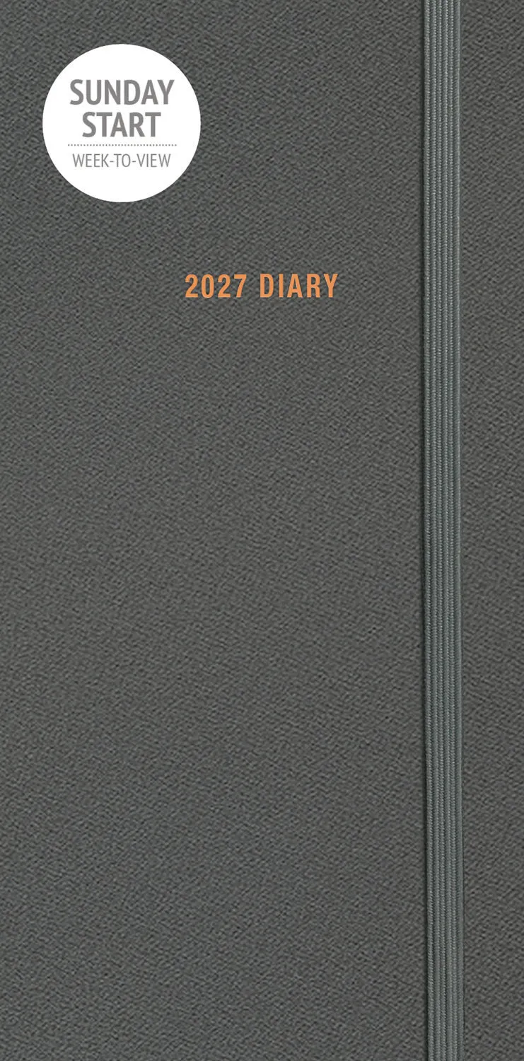 otter-house-sunday-start-charcoal-slim-diary-2027-tagebuch image 1