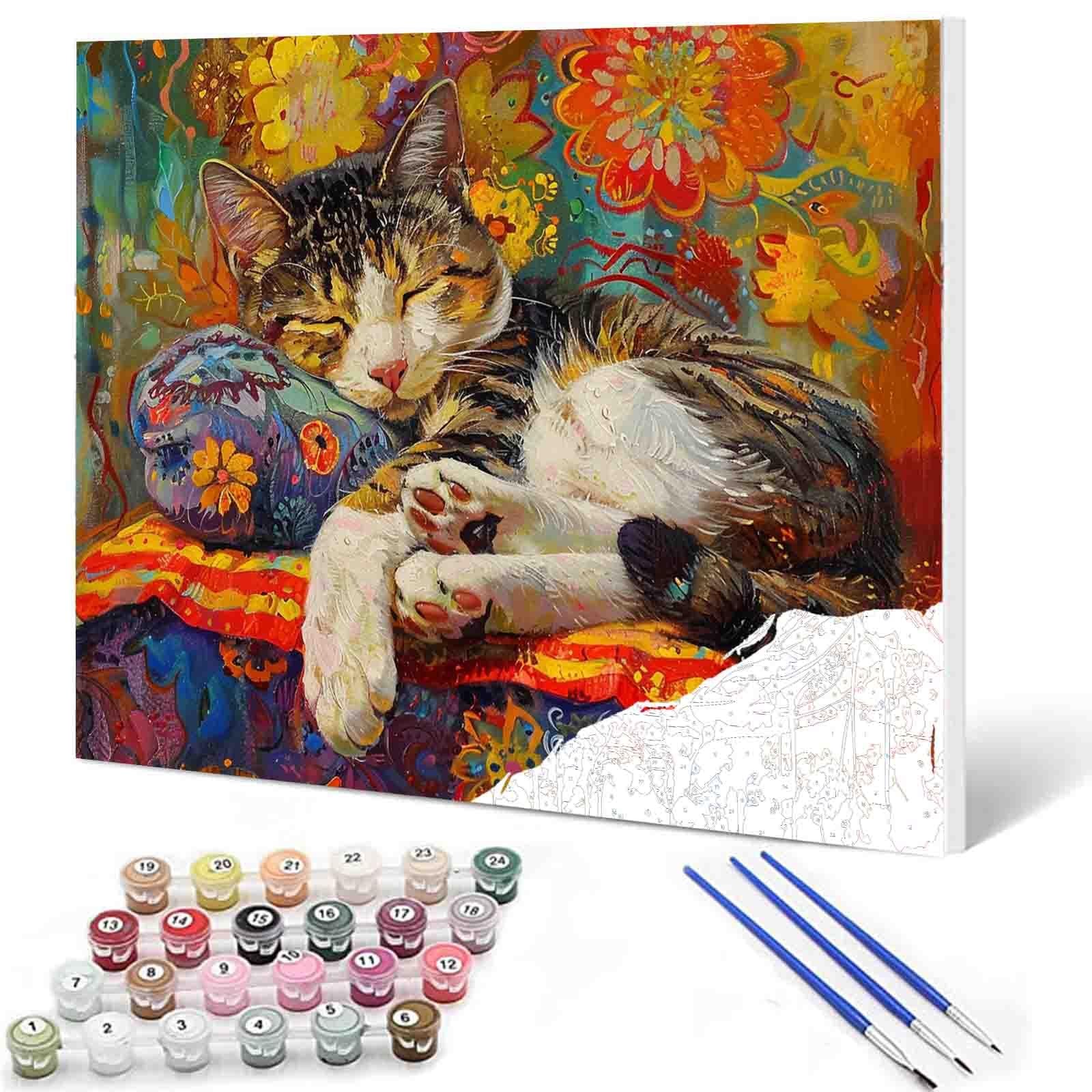 tucocoo-kitten-sleeping-on-the-pillow-malen-nach-zahlen-40x50 image 1