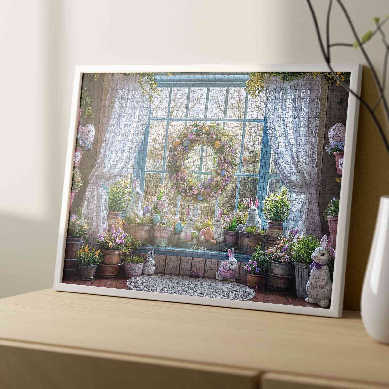tucocoo-jigsaw-puzzles-easter-bunny-garden-window-puzzle-1000-teile image 4