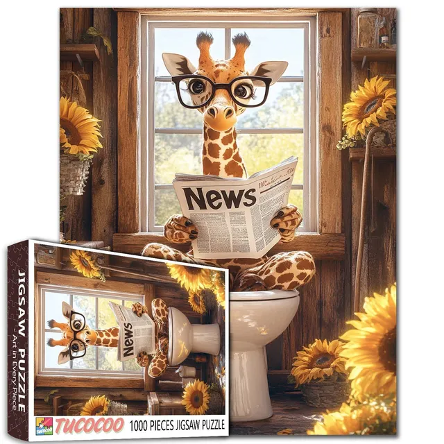 tucocoo-giraffe-reading-newspaper-puzzle-1000-teile-tiere image 1