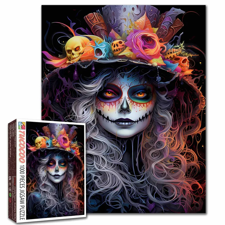 tucocoo-midnight-catrina-glow-puzzle-1000-teile-totenkopf image 1