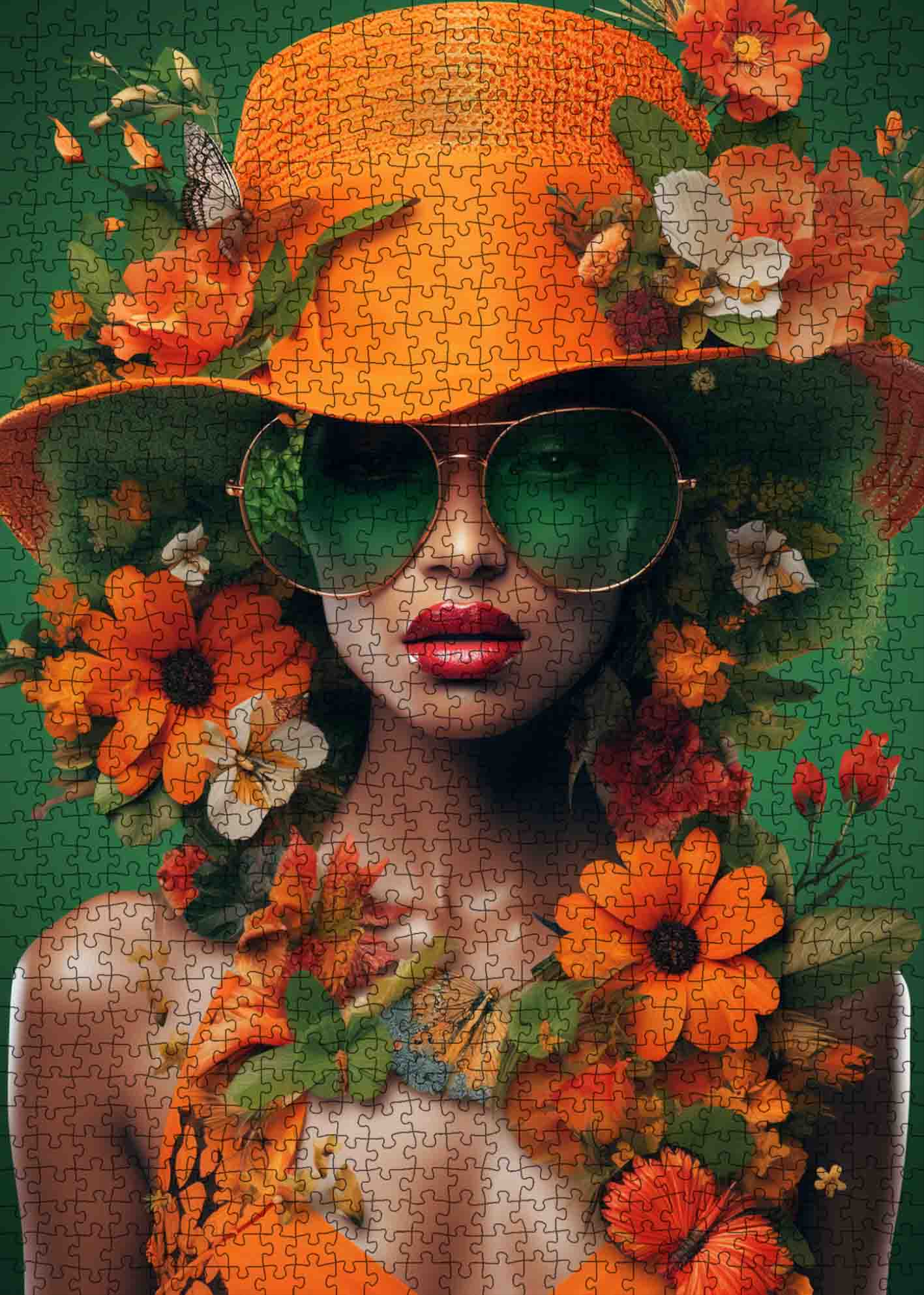 tucocoo-graffitic-woman-tropical-plants-puzzle-1000-teile image 2