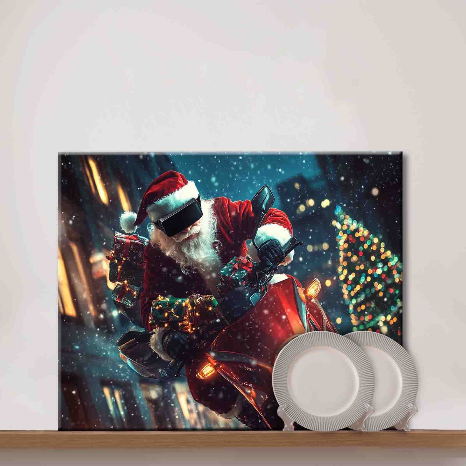 tucocoo-paint-by-numbers-santa-motorrad-malen-nach-zahlen-40x50-weihnachten image 3