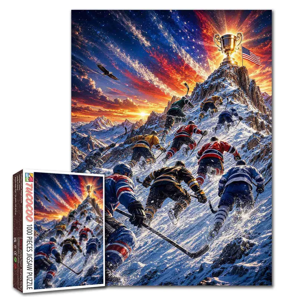 tucocoo-hockey-mountain-challenge-puzzle-1000-teile-eishockey image 1