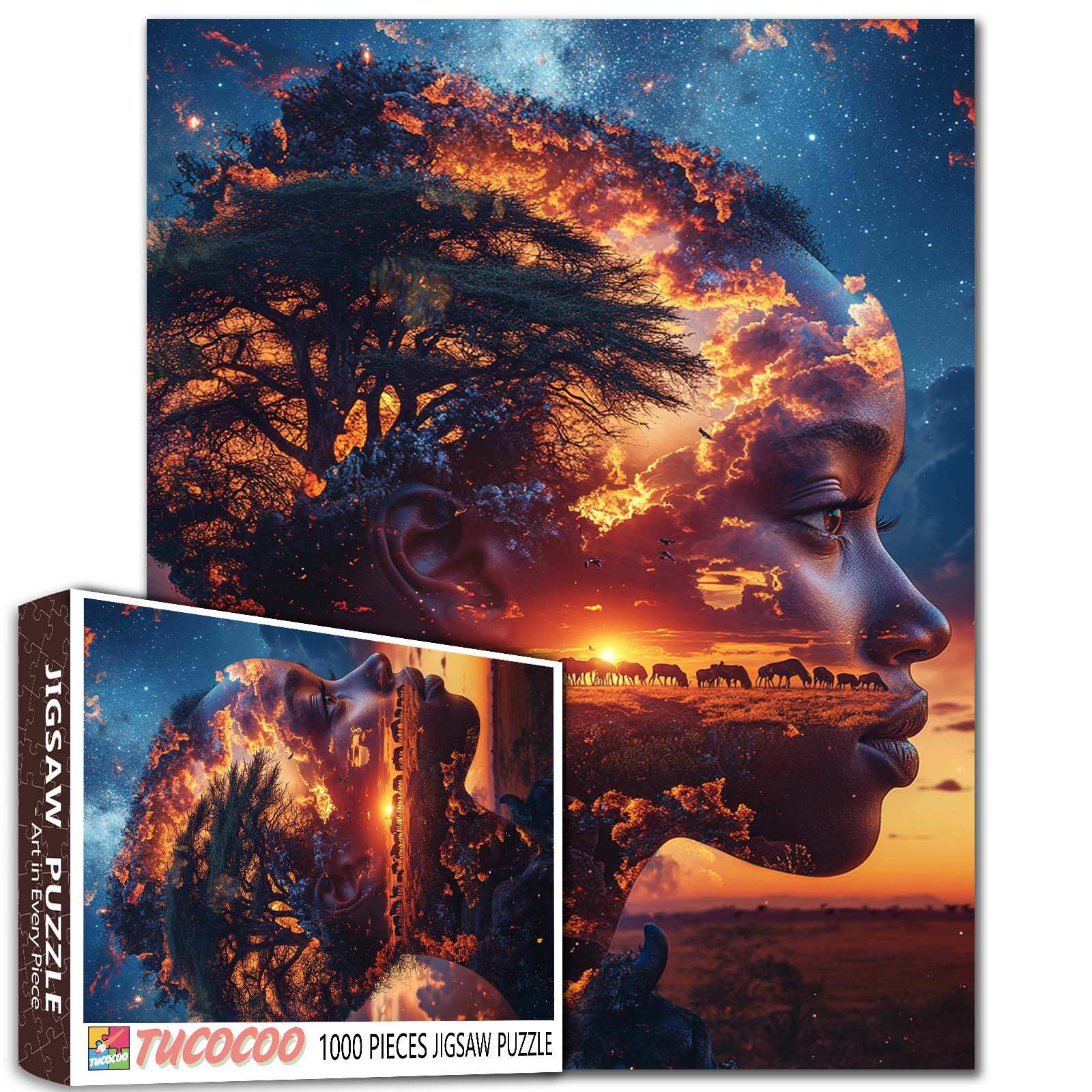 tucocoo-african-sunset-spirit-puzzle-1000-teile-afrika image 1