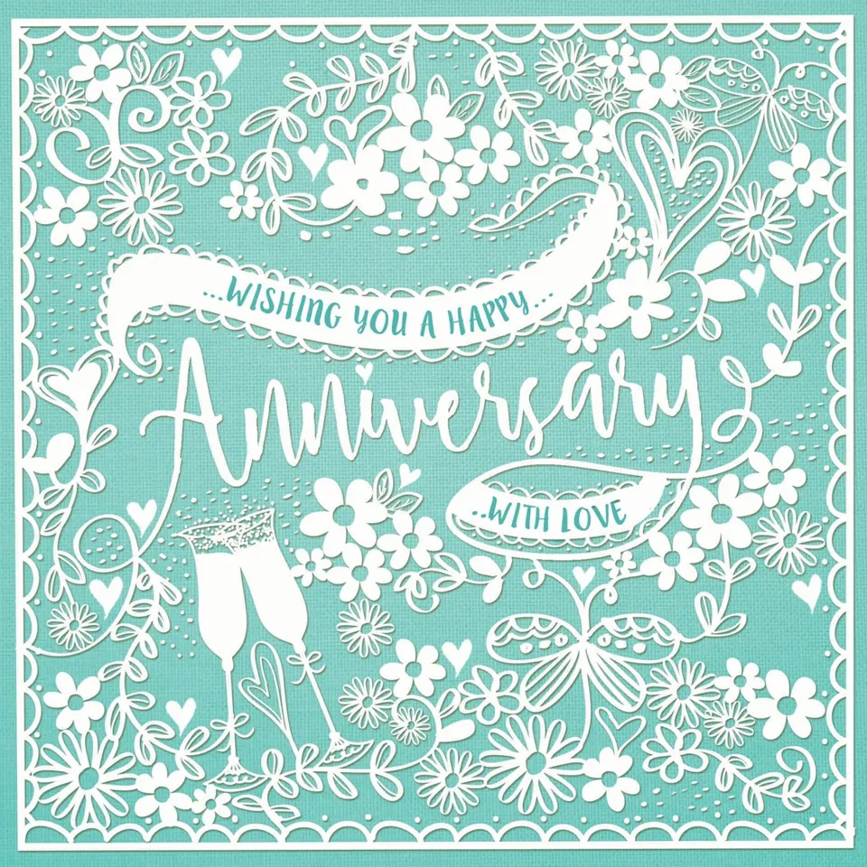 otter-house-anniversary-pretty-papercut-grusskarte-blumen image 1