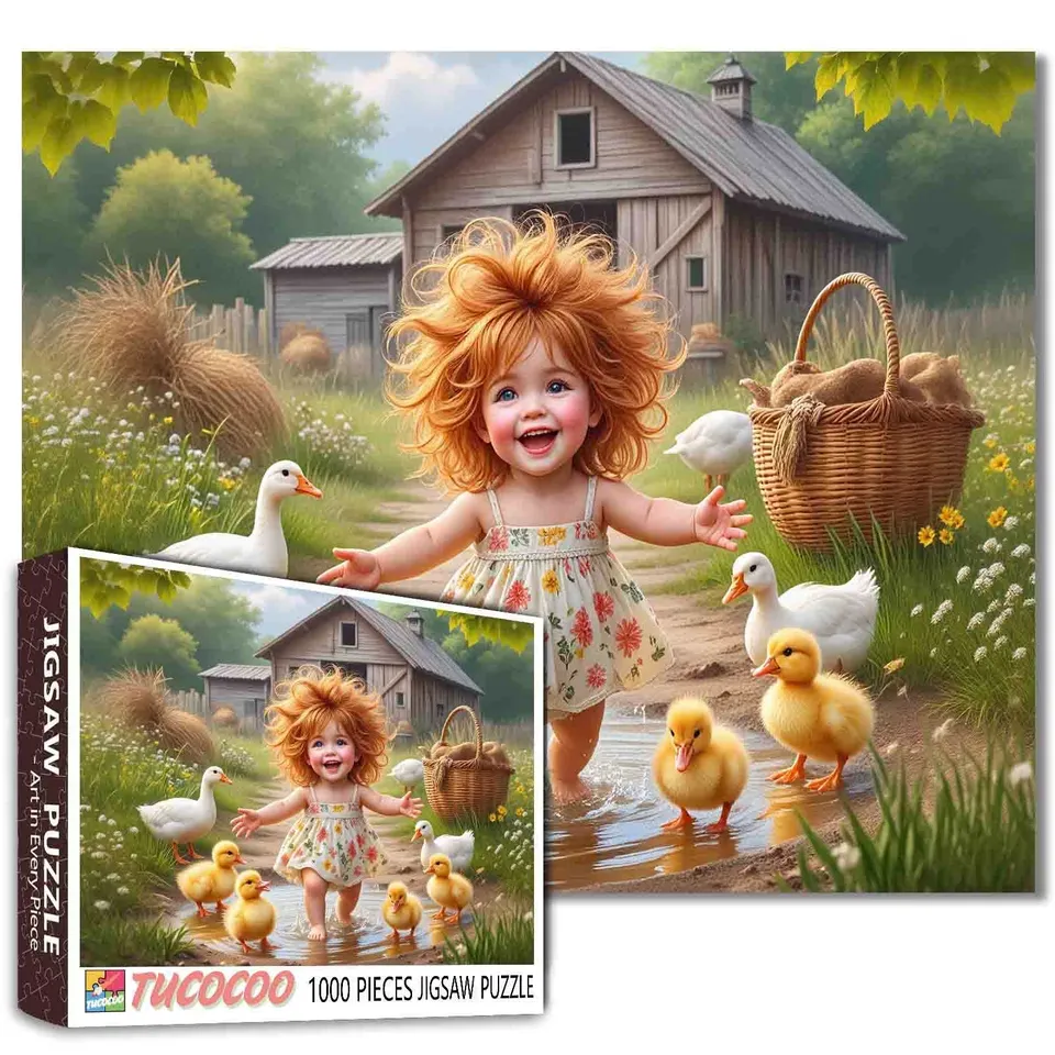 tucocoo-joyful-farmyard-girl-puzzle-1000-teile-paris image 1