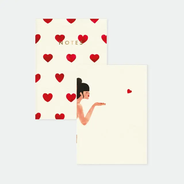 all-the-ways-to-say-bisou-a6-notizbuch-duo-2er-set-goldfolie image 1