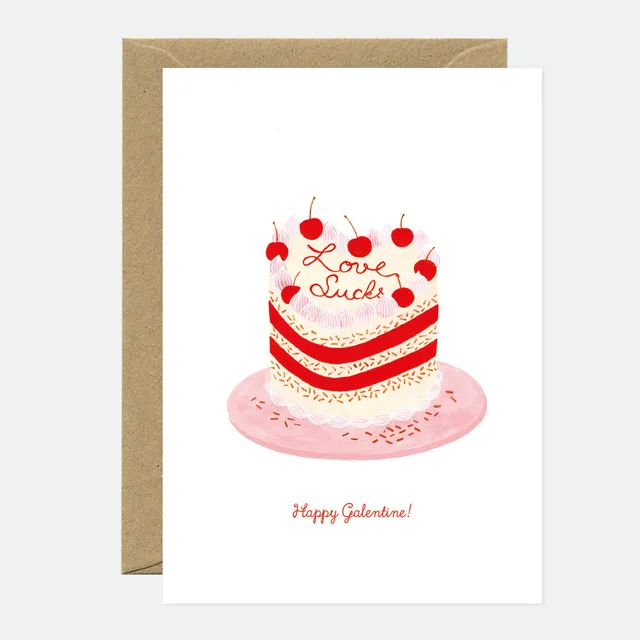 all-the-ways-to-say-greeting-cards-grusskarte-love-sucks-cake-a6 image 1