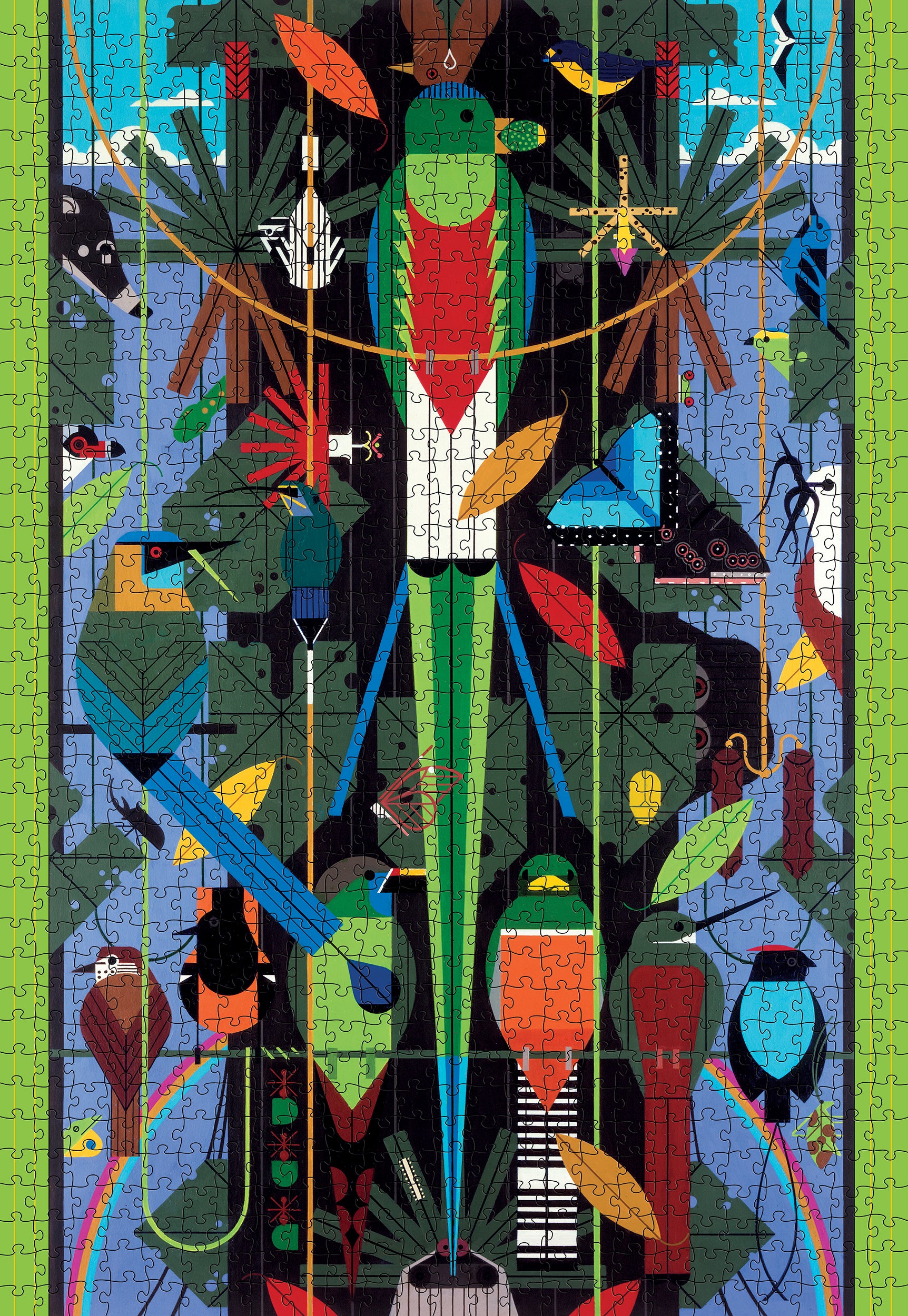 pomegranate-charley-harper-monteverde-puzzle-1000-teile-quetzal image 2