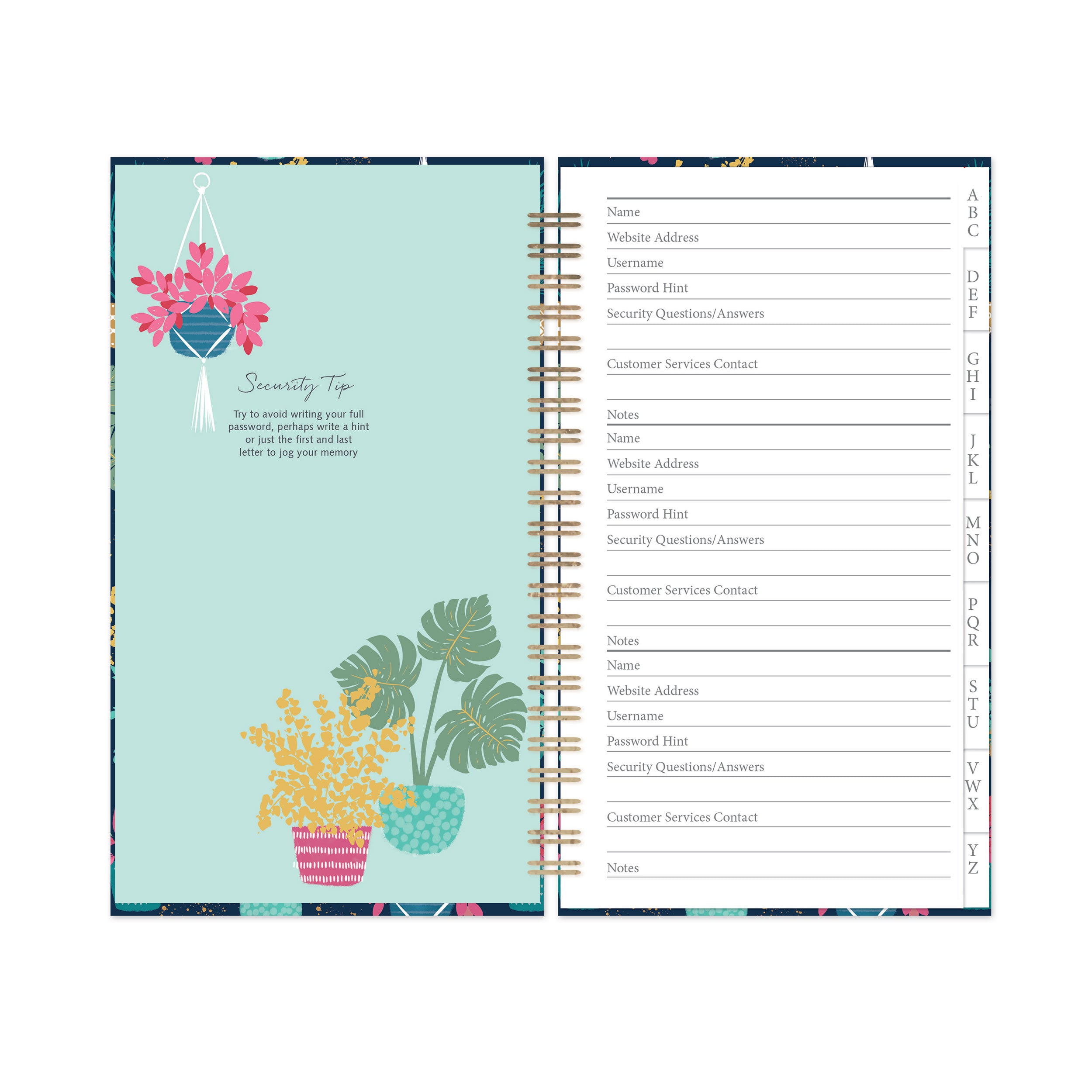 otter-house-happy-plants-passwortbuch-blumenmuster image 2