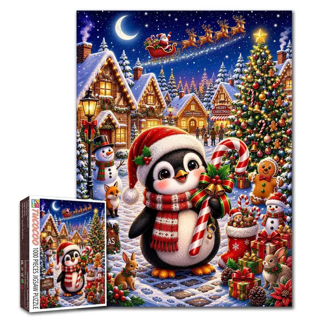 tucocoo-jigsaw-puzzles-christmas-penguin-puzzle-1000-teile-winter image 1