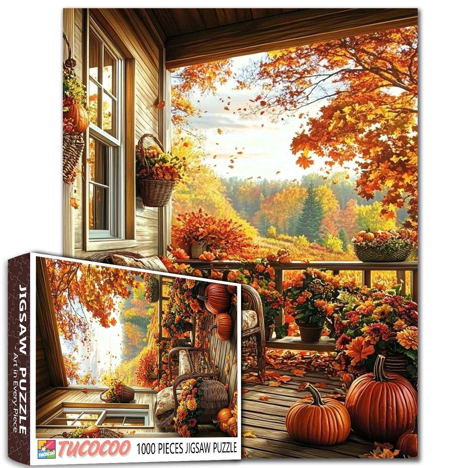 tucocoo-autumn-porch-serenity-puzzle-1000-teile-herbst image 1