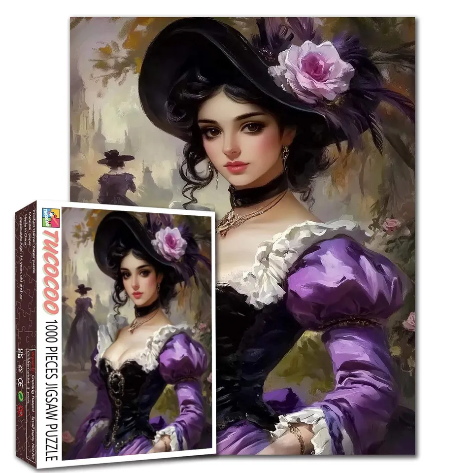 tucocoo-jigsaw-puzzles-victorian-lady-puzzle-1000-teile-lila image 1