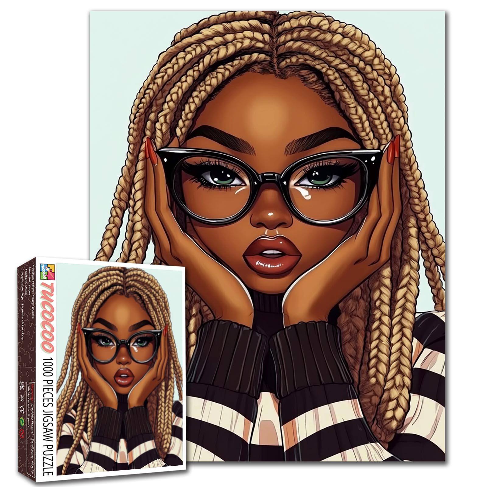 tucocoo-stylish-braided-beauty-portrait-puzzle-1000-teile-frau image 1