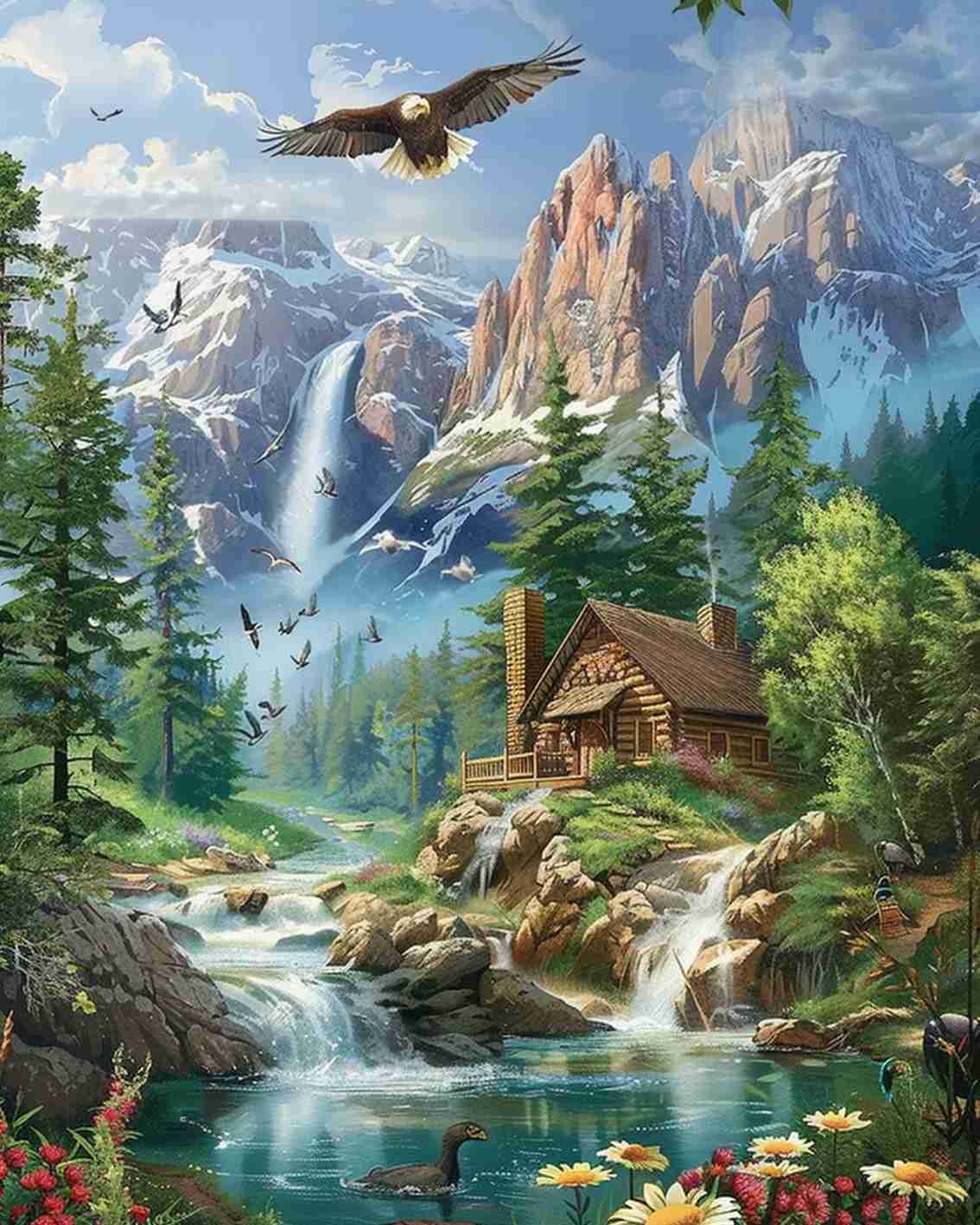 tucocoo-paint-by-numbers-bergh-tte-adler-malen-nach-zahlen-ohne-rahmen image 2