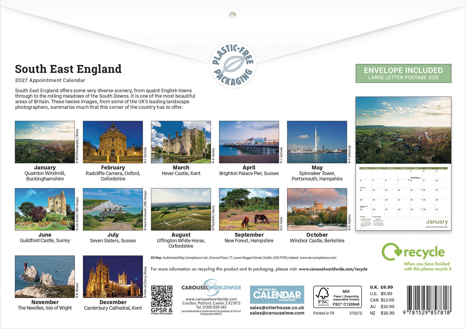otter-house-calendars-south-east-england-a4-kalender-2027 image 2