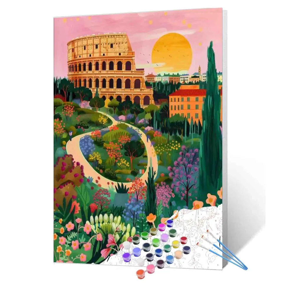 tucocoo-rome-sunset-view-malen-nach-zahlen-40x50-ohne-rahmen image 1