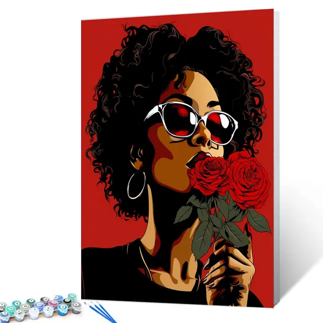 tucocoo-elegant-woman-with-red-rose-malen-nach-zahlen-40x50-ohne-rahmen image 1