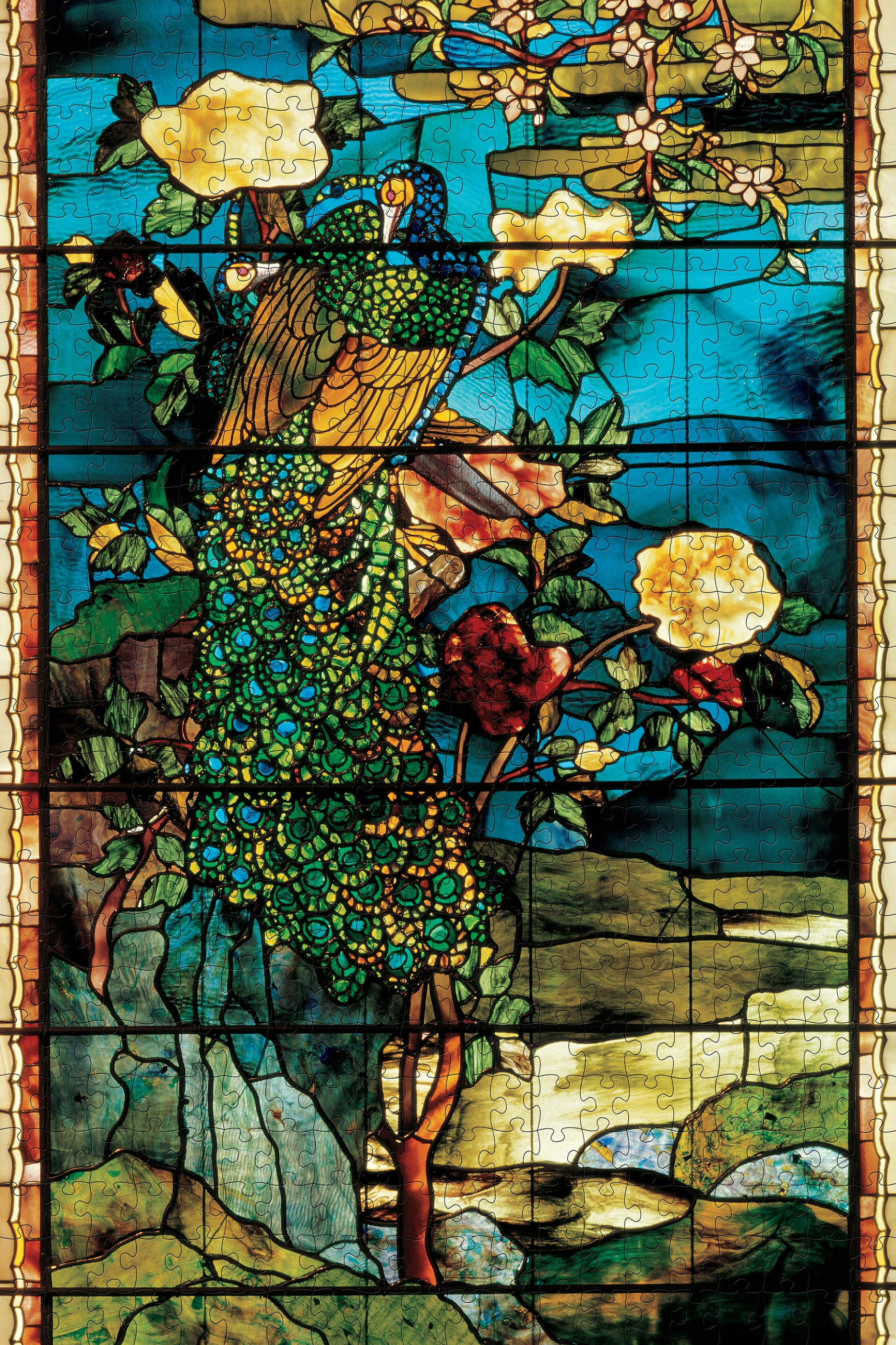 pomegranate-la-farge-peacocks-and-peonies-ii-puzzle-500-teile image 2