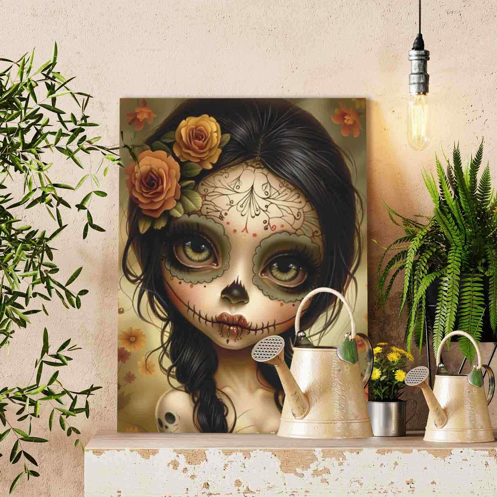 tucocoo-mystic-sugar-skull-girl-malen-nach-zahlen-ohne-rahmen image 2