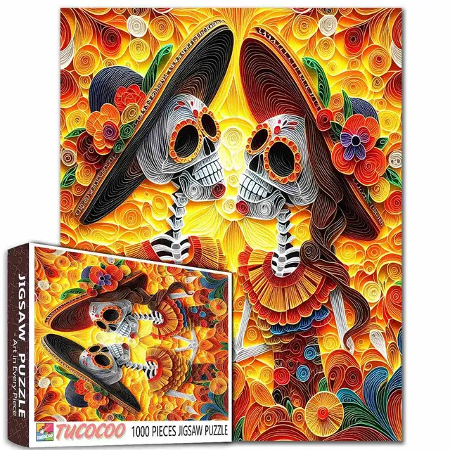tucocoo-jigsaw-skeleton-couple-day-of-the-dead-puzzle-1000-teile image 1