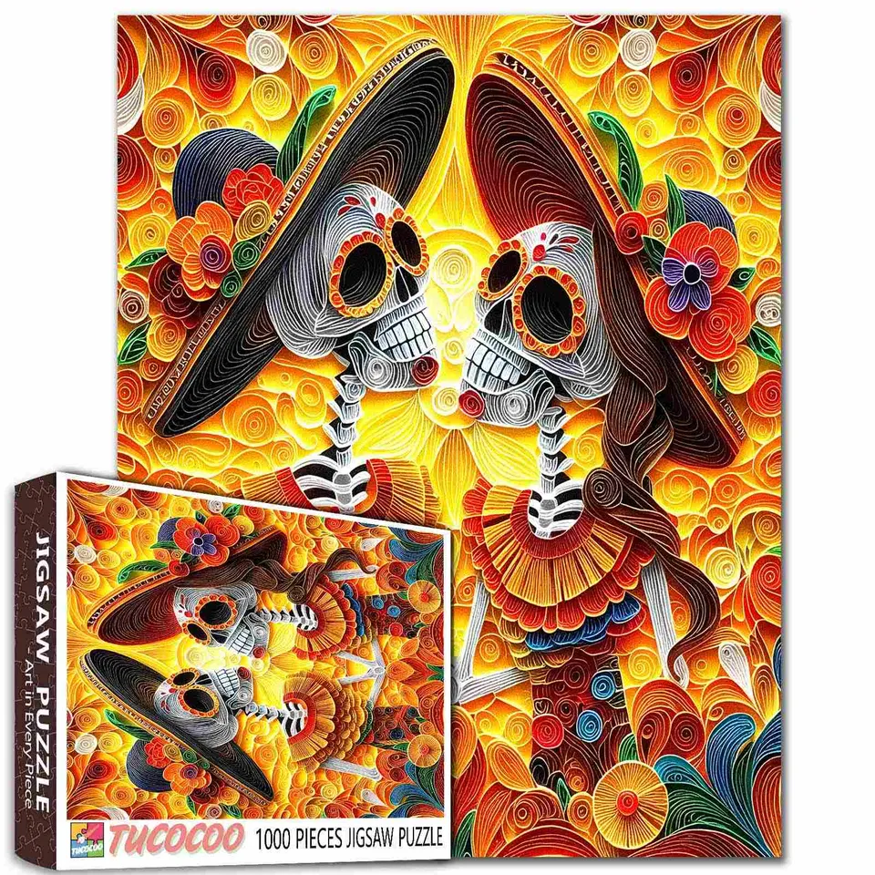tucocoo-jigsaw-skeleton-couple-day-of-the-dead-puzzle-1000-teile image 1