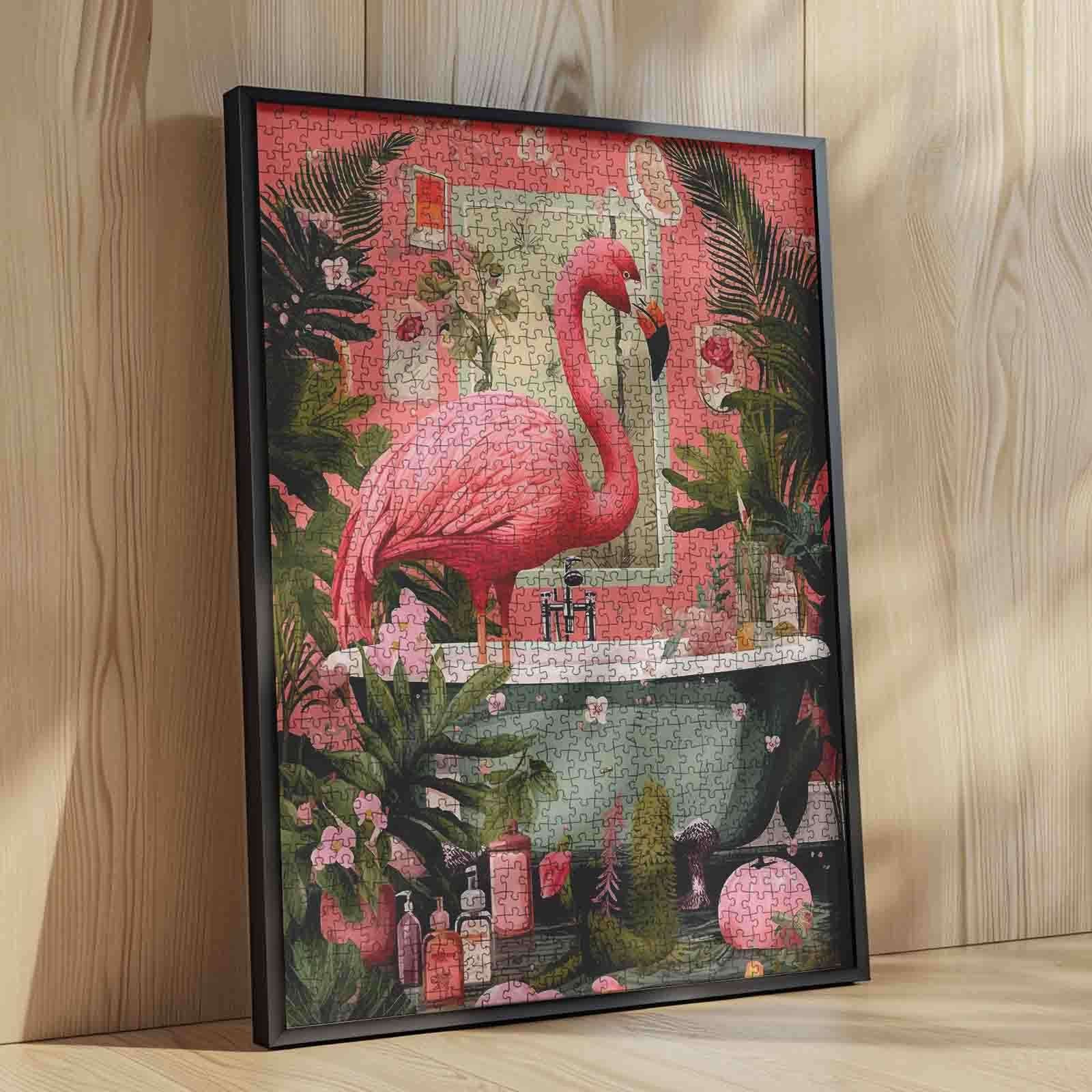 tucocoo-jigsaw-puzzles-flamingo-in-tropical-bathroom-puzzle-1000-teile image 4