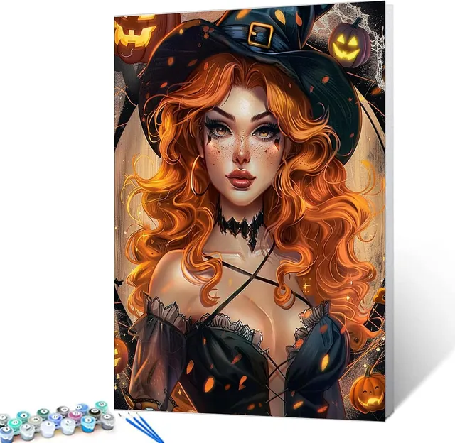 tucocoo-paint-by-numbers-blonde-woman-witch-malen-nach-zahlen-hexe image 1