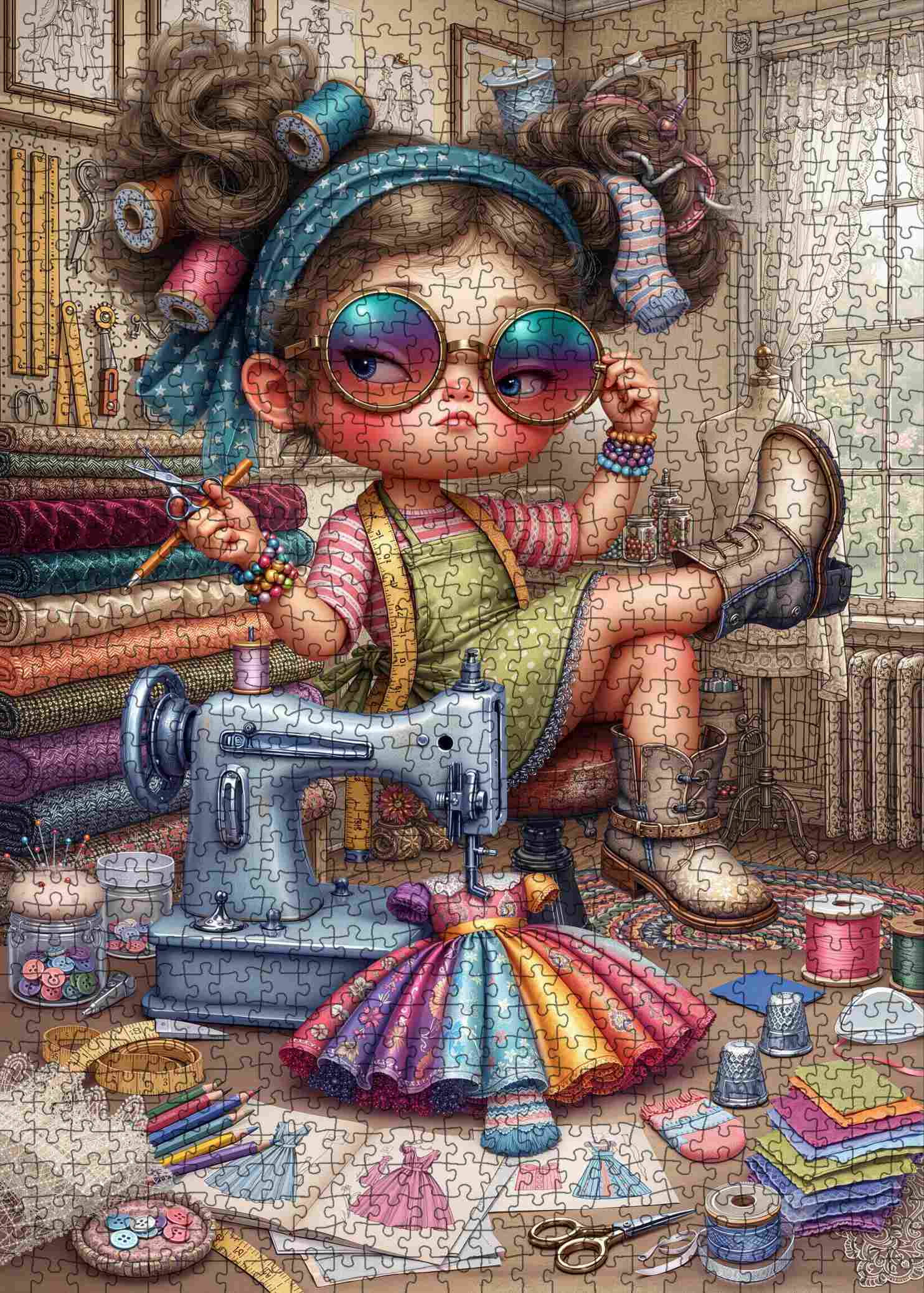 tucocoo-fashion-designer-sewing-room-puzzle-1000-teile-n-hen image 2