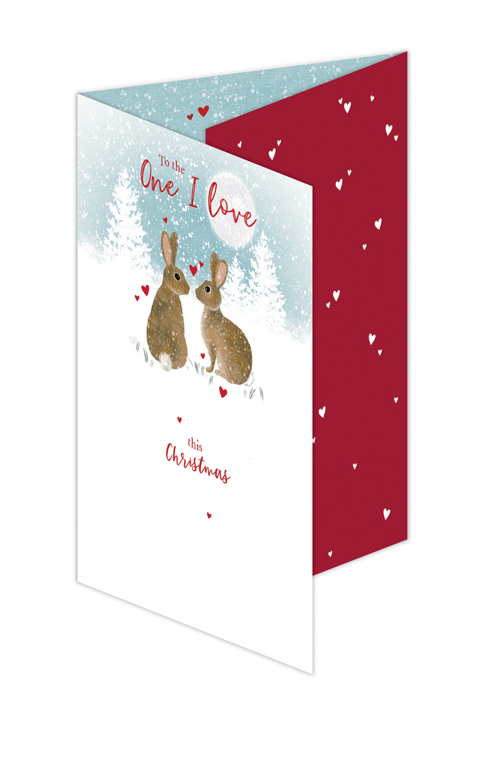 otter-house-one-i-love-weihnachtskarte-hase-schnee-einzelkarte image 2
