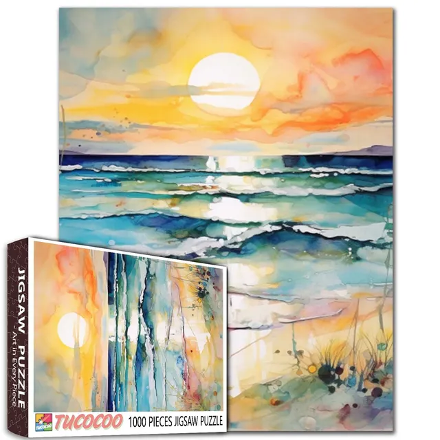 tucocoo-golden-shore-sunset-puzzle-1000-teile-strand image 1