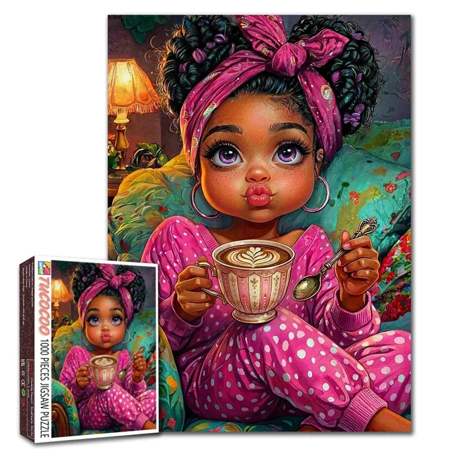 tucocoo-cozy-coffee-time-girl-puzzle-1000-teile-m-dchen image 1