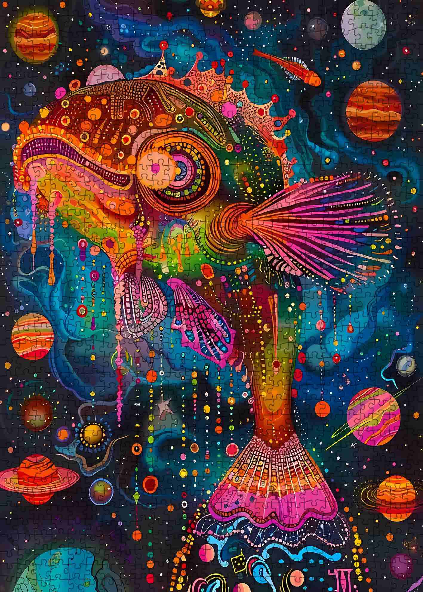 tucocoo-jigsaw-cosmic-fish-puzzle-1000-teile-neon-fisch-motiv image 2