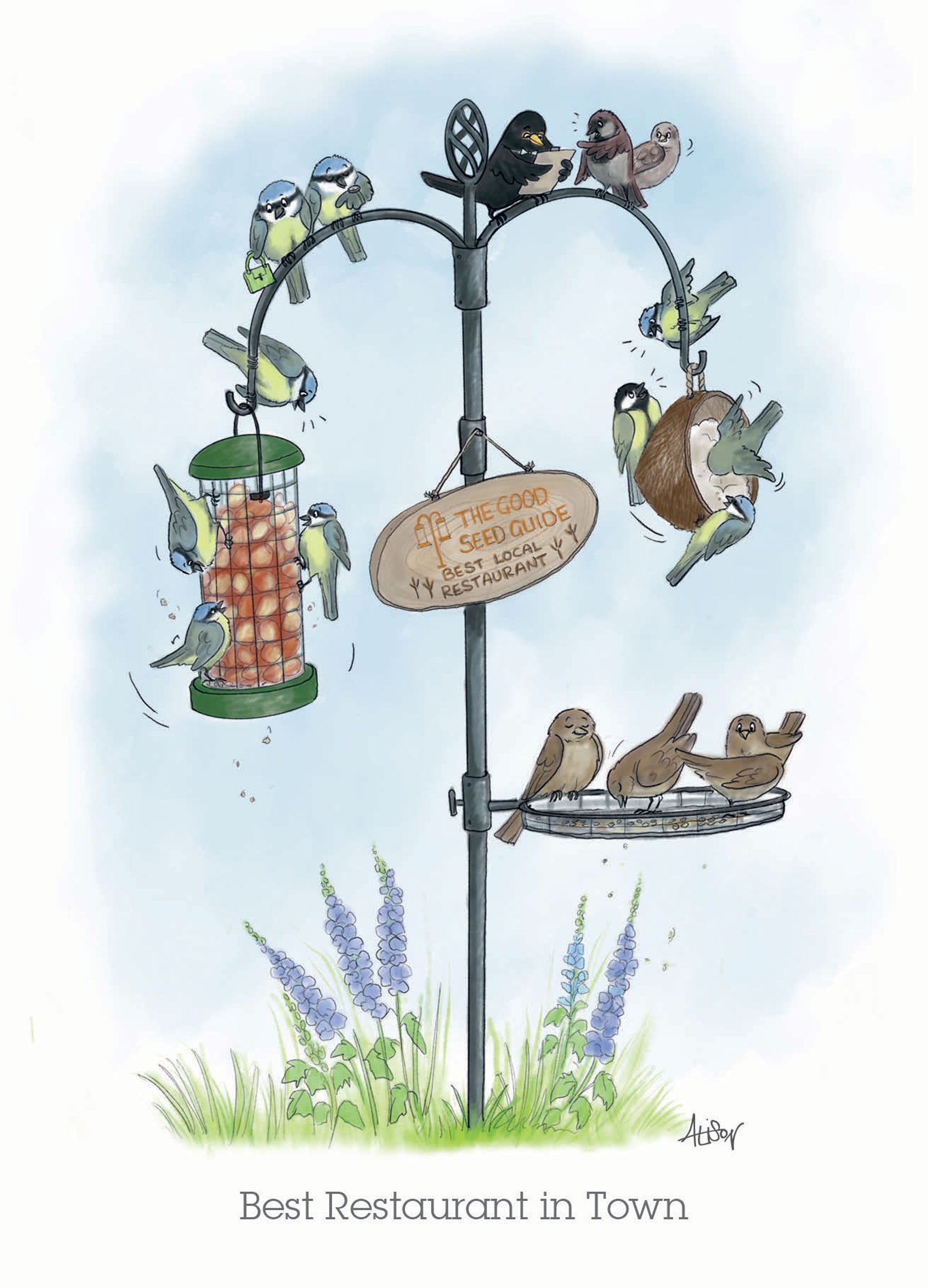 otter-house-alisons-animals-bird-feeder-notecards-set image 3