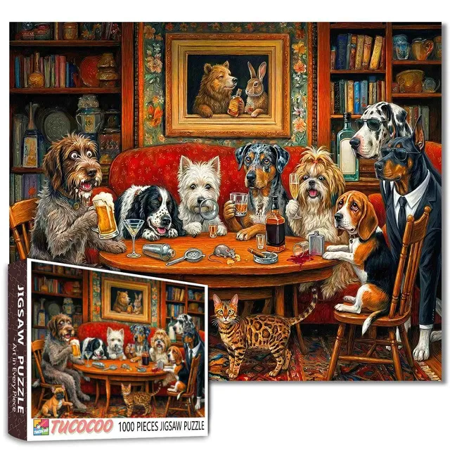 tucocoo-dogs-happy-hour-club-puzzle-1000-teile-hunde image 1